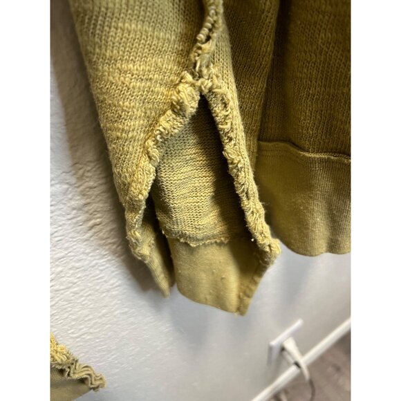 We The Free Loose Knit Cowl Neck Sweater Large Yellow Cotton/Polyester Womens - Picture 7 of 10